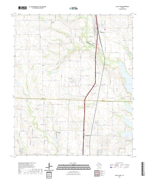 US Topo 7.5-minute map for Valley View TX