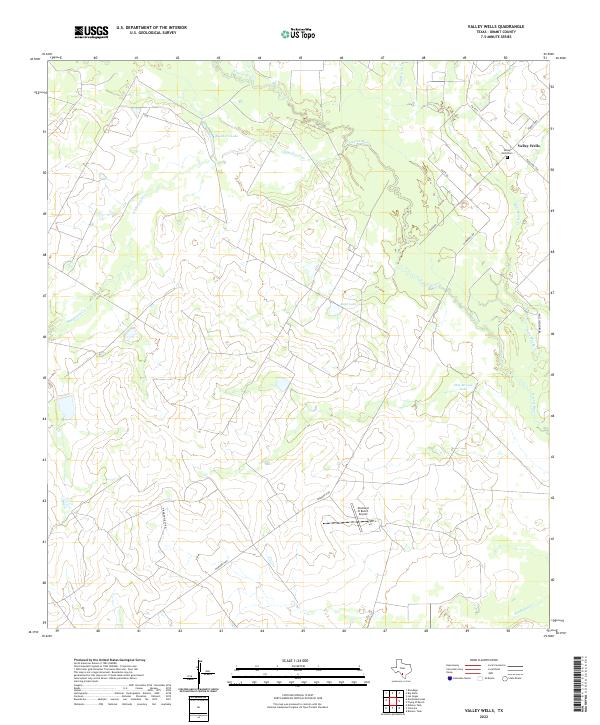 US Topo 7.5-minute map for Valley Wells TX