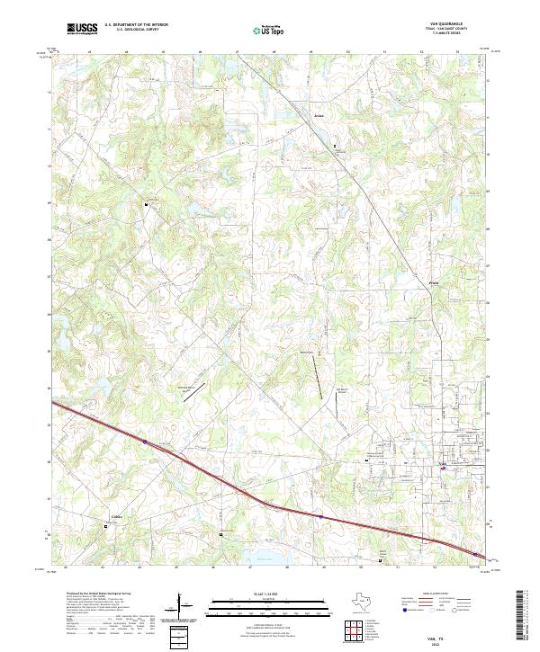 US Topo 7.5-minute map for Van TX