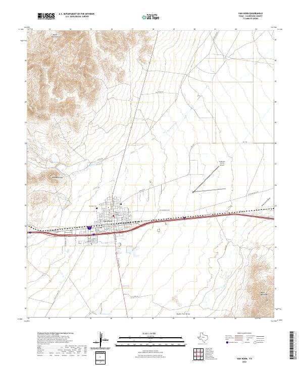 US Topo 7.5-minute map for Van Horn TX