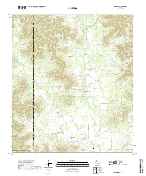 US Topo 7.5-minute map for Vanderpool TX