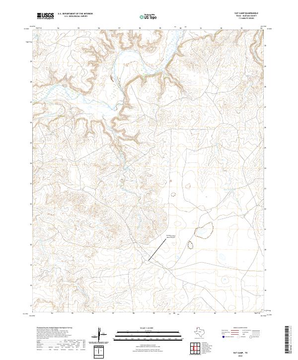 US Topo 7.5-minute map for Vat Camp TX