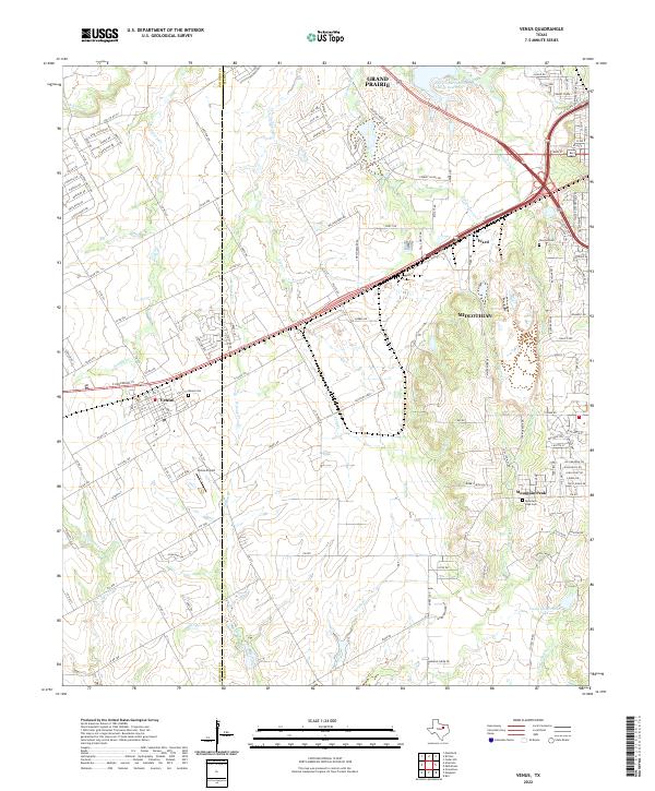 US Topo 7.5-minute map for Venus TX