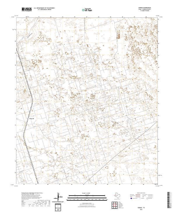 US Topo 7.5-minute map for Vesrue TX