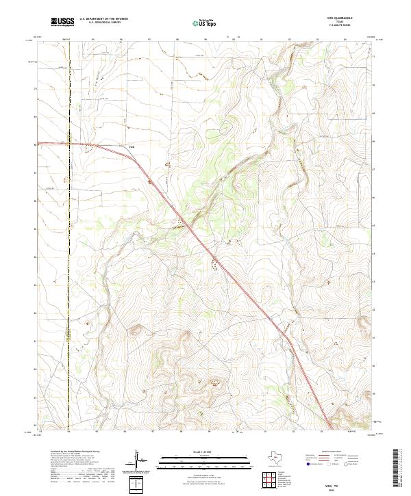 US Topo 7.5-minute map for Vick TX