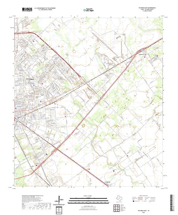 US Topo 7.5-minute map for Victoria East TX