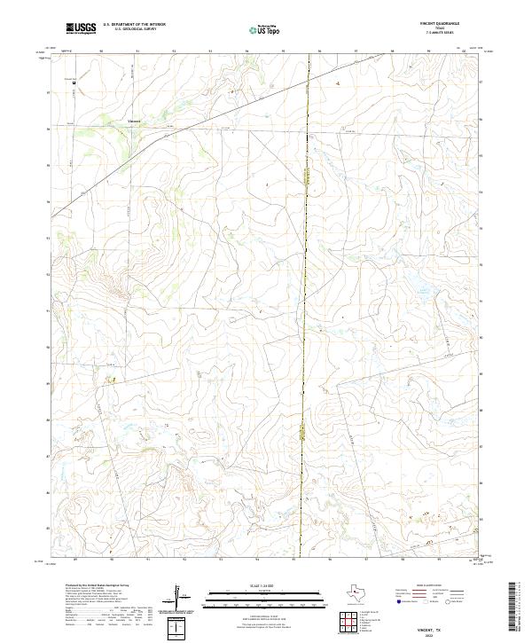 US Topo 7.5-minute map for Vincent TX