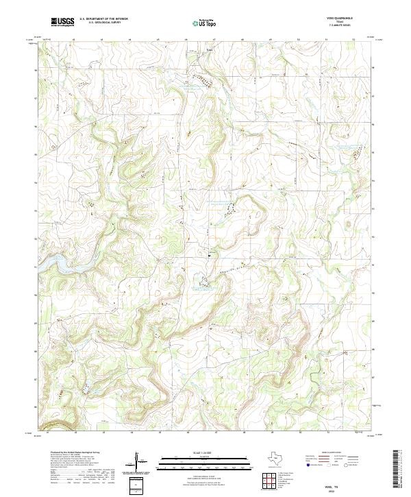 US Topo 7.5-minute map for Voss TX