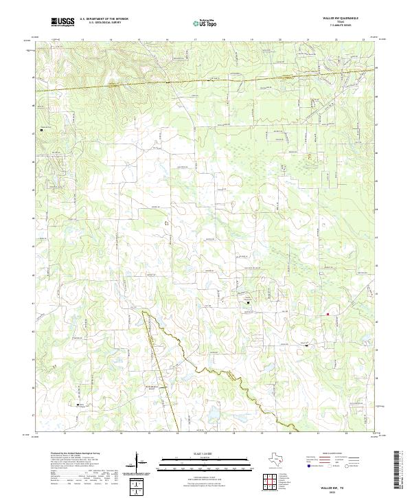 US Topo 7.5-minute map for Waller NW TX