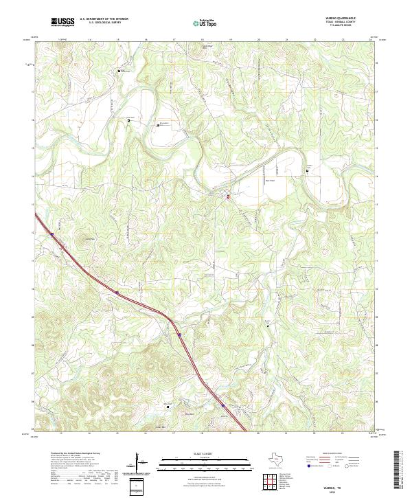 US Topo 7.5-minute map for Waring TX