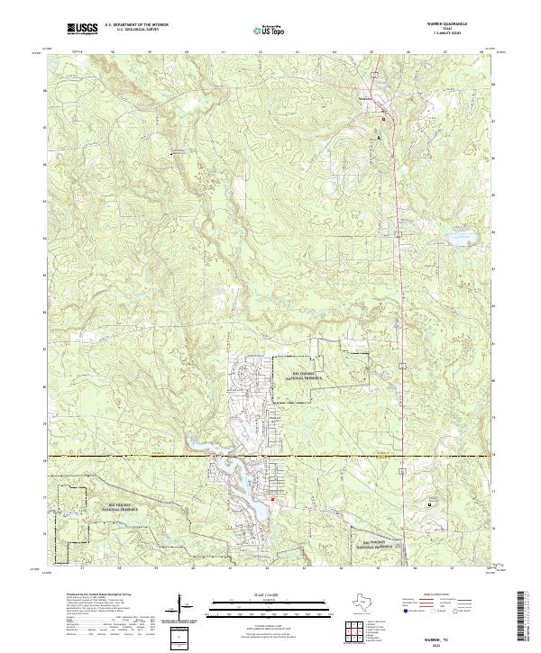 US Topo 7.5-minute map for Warren TX