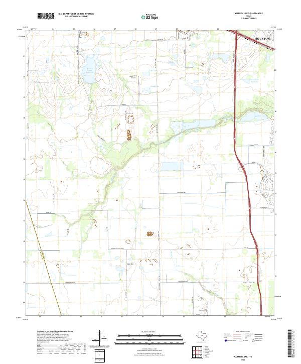 US Topo 7.5-minute map for Warren Lake TX