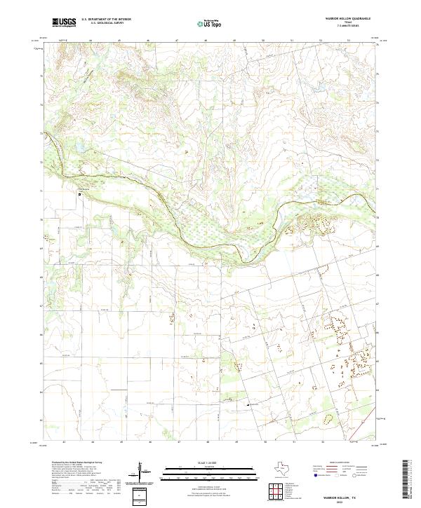 US Topo 7.5-minute map for Warrior Hollow TX