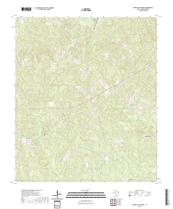 US Topo 7.5-minute map for Weeks Settlement TX