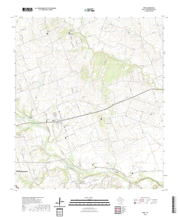 US Topo 7.5-minute map for Weir TX