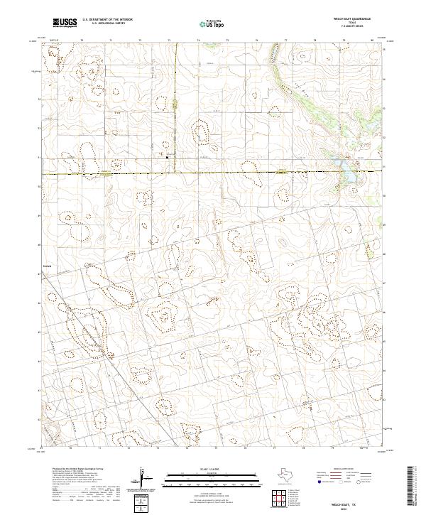 US Topo 7.5-minute map for Welch East TX