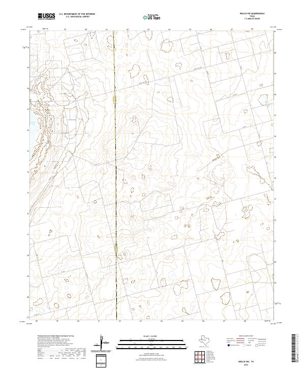 US Topo 7.5-minute map for Welch SW TX