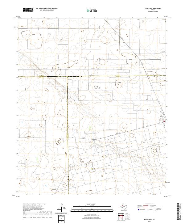 US Topo 7.5-minute map for Welch West TX