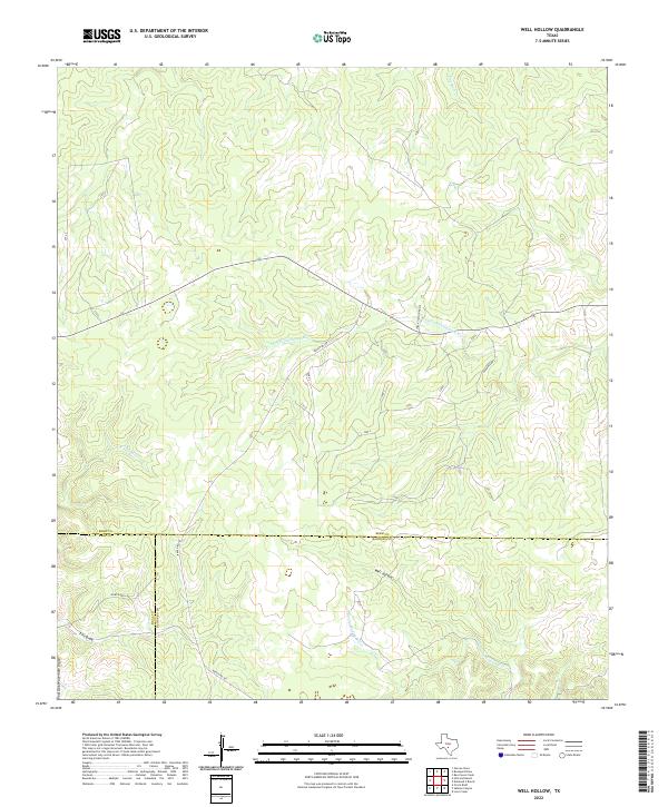 US Topo 7.5-minute map for Well Hollow TX