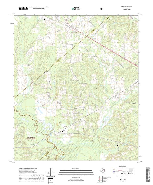 US Topo 7.5-minute map for Wells TX