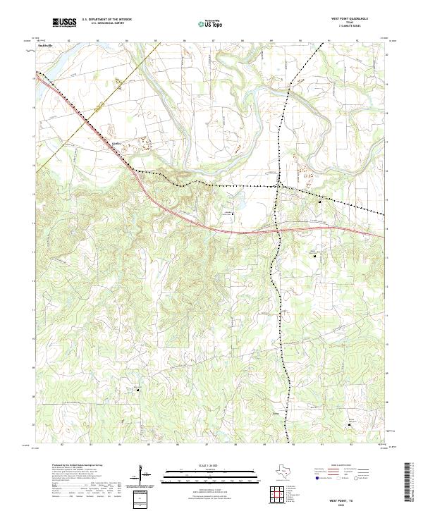 US Topo 7.5-minute map for West Point TX