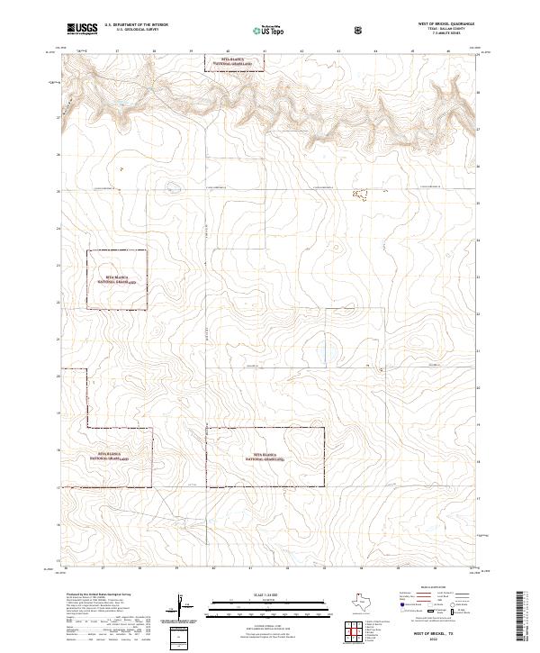 US Topo 7.5-minute map for West of Brickel TX