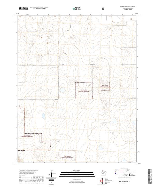 US Topo 7.5-minute map for West of Kerrick TX