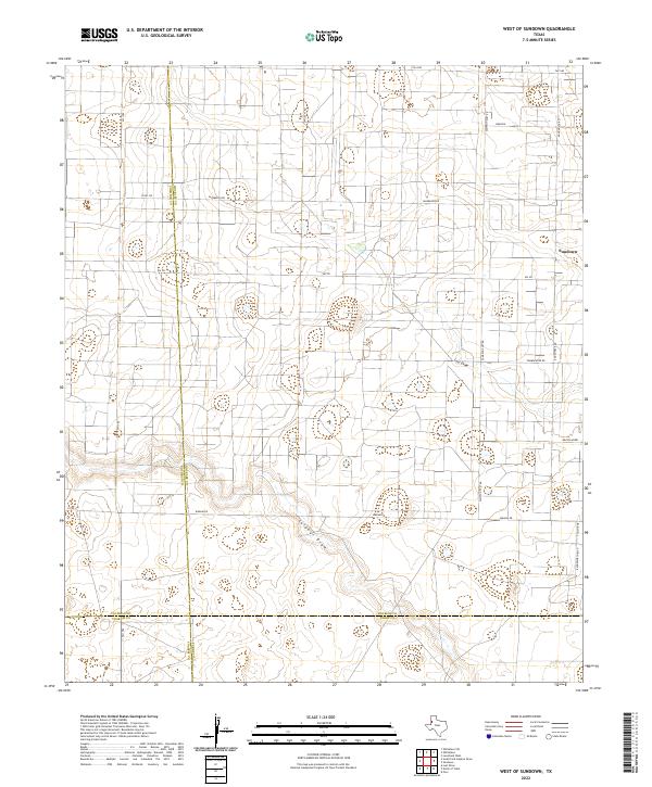 US Topo 7.5-minute map for West of Sundown TX