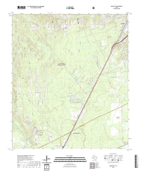 US Topo 7.5-minute map for Westcott TX