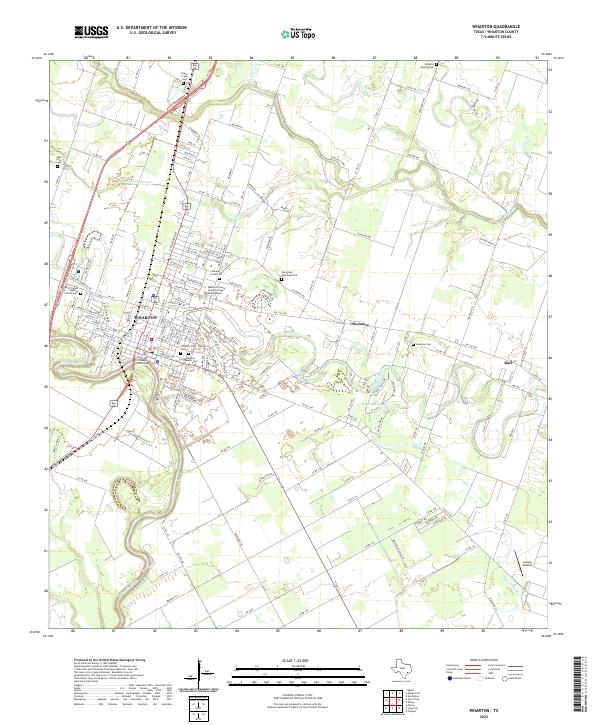 US Topo 7.5-minute map for Wharton TX