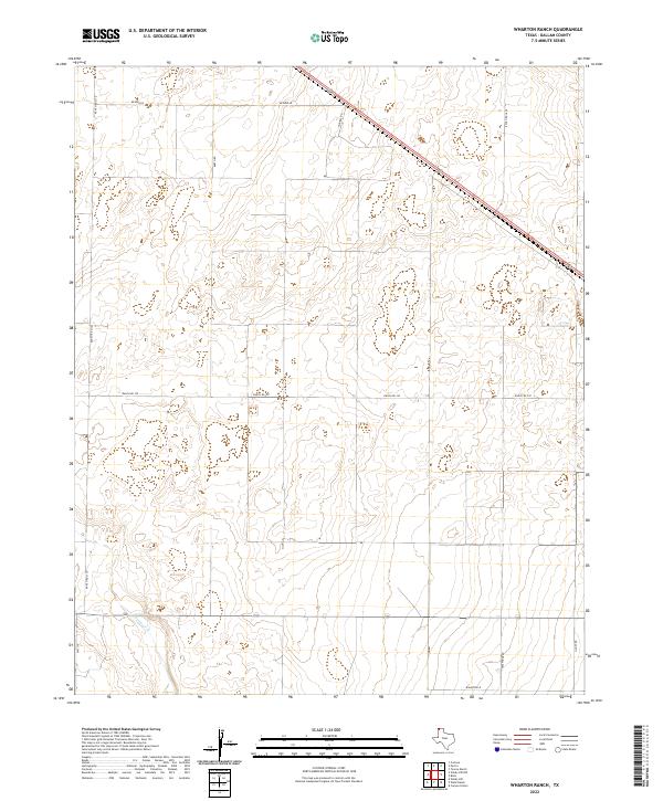 US Topo 7.5-minute map for Wharton Ranch TX