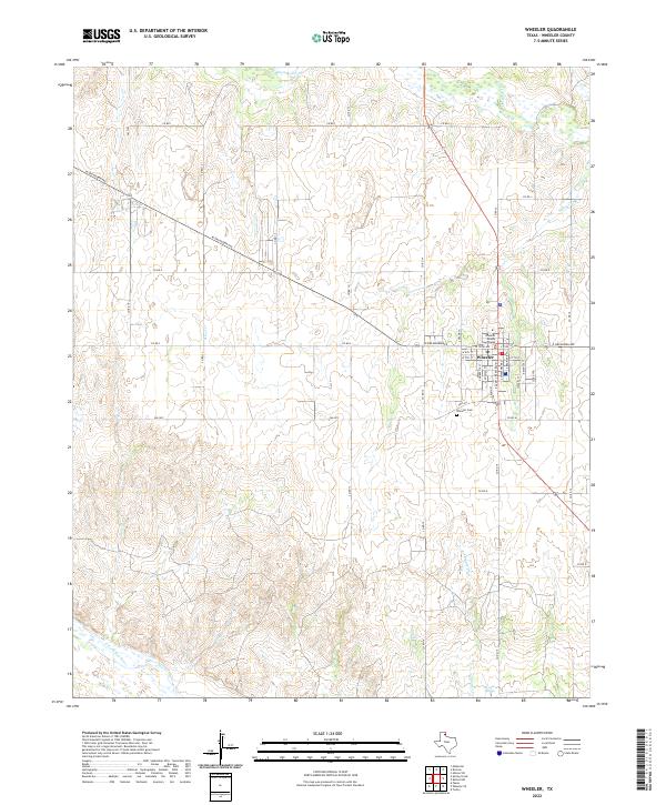 US Topo 7.5-minute map for Wheeler TX