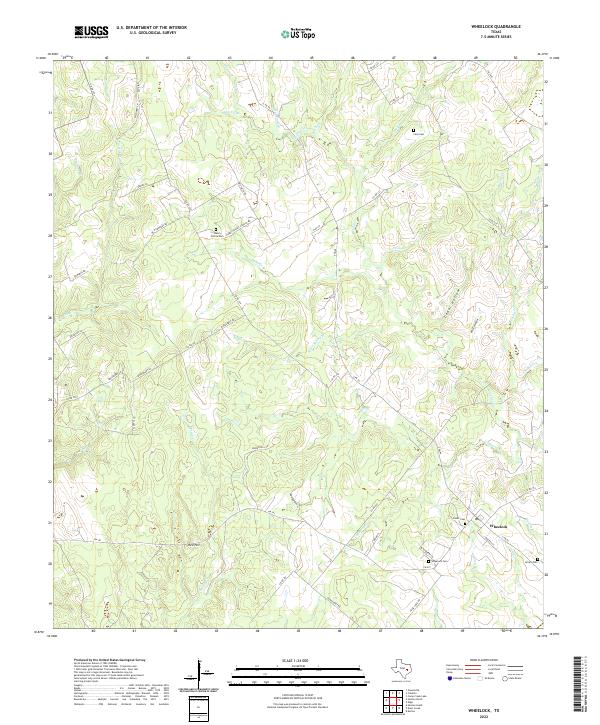 US Topo 7.5-minute map for Wheelock TX