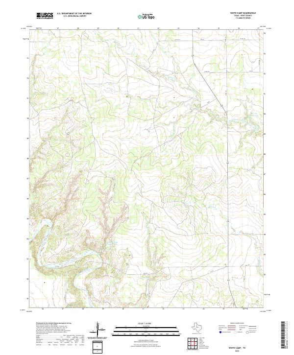 US Topo 7.5-minute map for White Camp TX