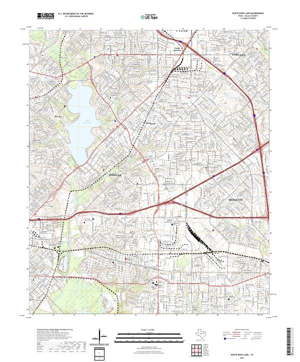 US Topo 7.5-minute map for White Rock Lake TX