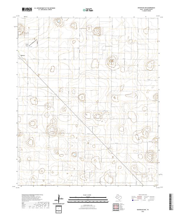 US Topo 7.5-minute map for Whiteface NW TX