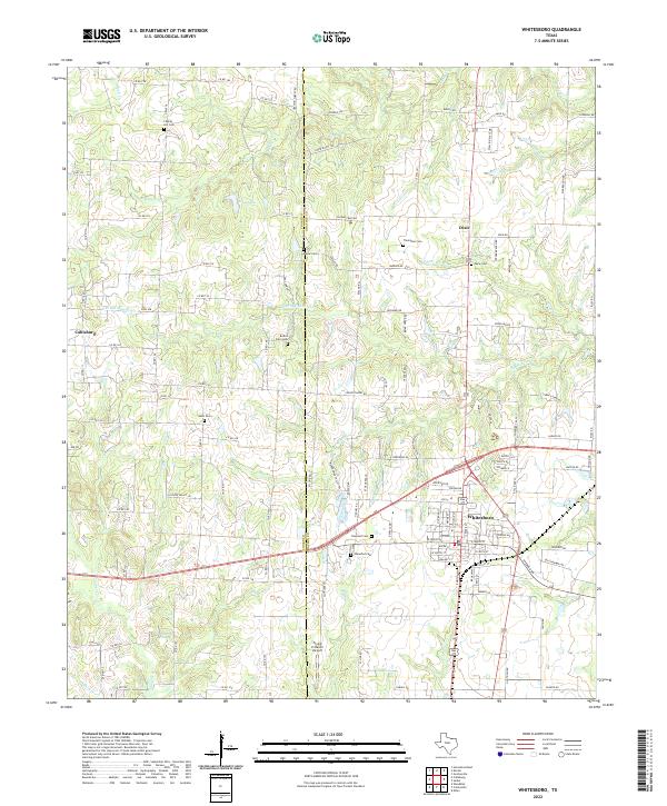 US Topo 7.5-minute map for Whitesboro TX