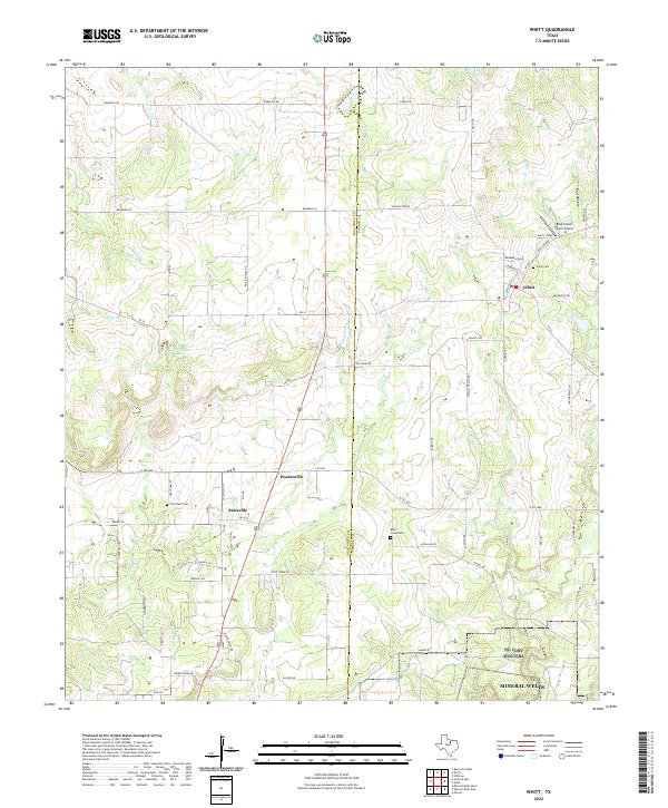 US Topo 7.5-minute map for Whitt TX