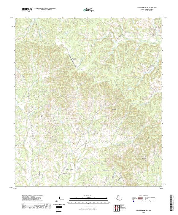 US Topo 7.5-minute map for Whitworth Ranch TX