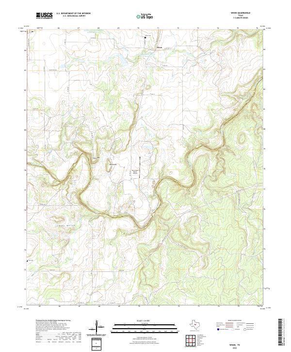 US Topo 7.5-minute map for Whon TX