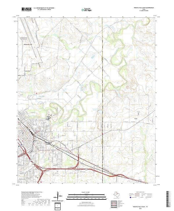 US Topo 7.5-minute map for Wichita Falls East TX