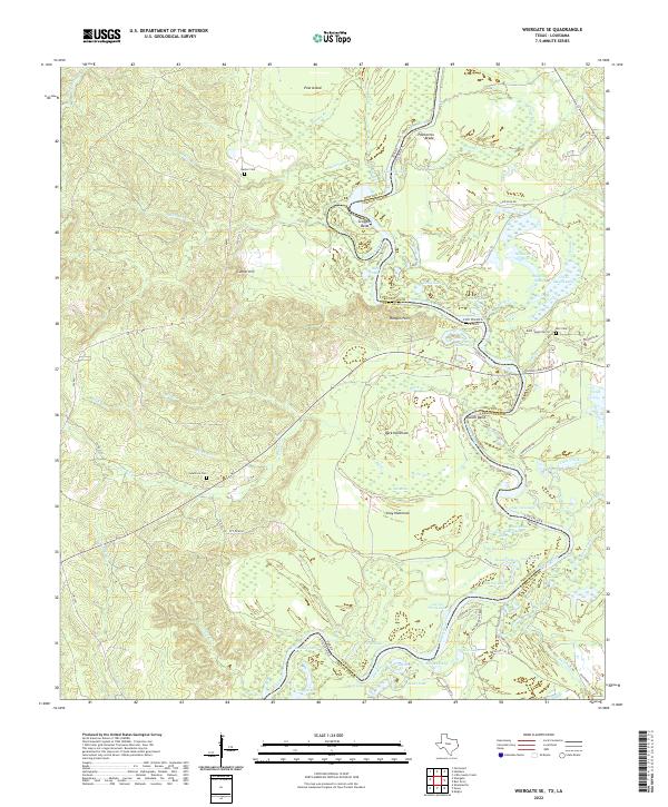 US Topo 7.5-minute map for Wiergate SE TXLA