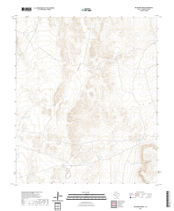 US Topo 7.5-minute map for Wildhorse Draw TX