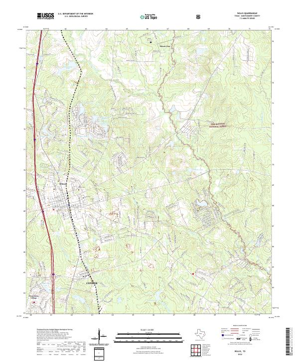 US Topo 7.5-minute map for Willis TX