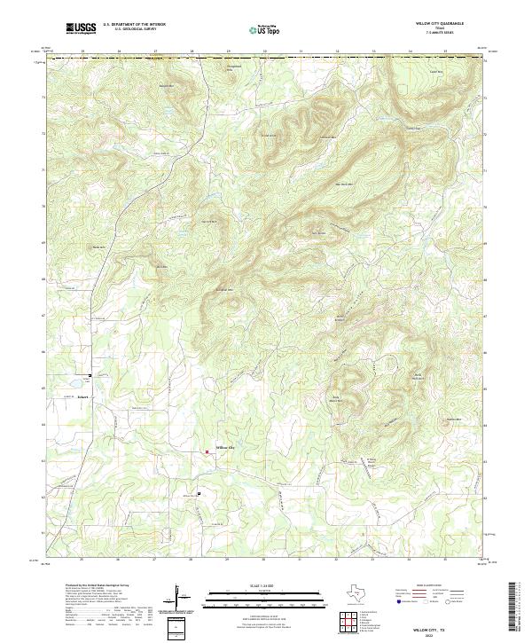 US Topo 7.5-minute map for Willow City TX