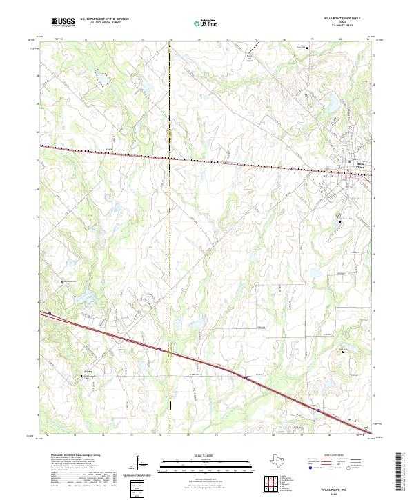 US Topo 7.5-minute map for Wills Point TX