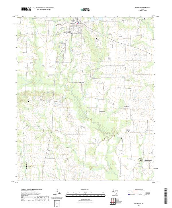 US Topo 7.5-minute map for Wolfe City TX