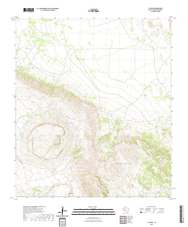 US Topo 7.5-minute map for Y E Mesa TX