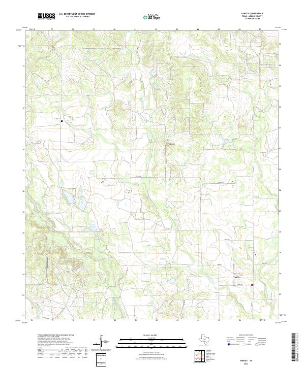 US Topo 7.5-minute map for Yancey TX