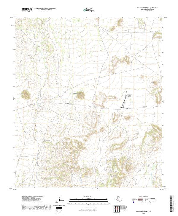 US Topo 7.5-minute map for Yellow House Peak TX